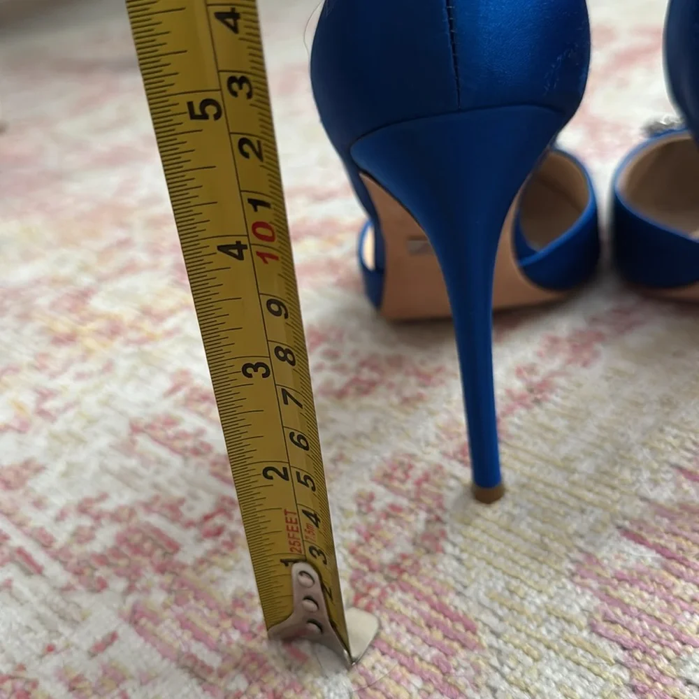 Badgley Mischka Blue Satin Heels - Picture 8 of 11